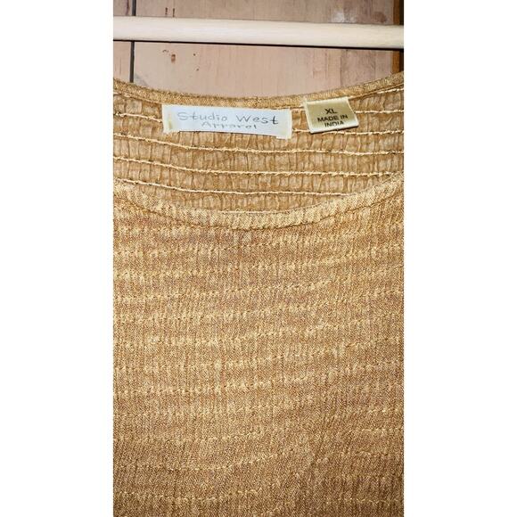 Studio West Tiered Smocked Maxi Dress Women's Size XL Boho Cottagecore Gypsy - Picture 6 of 6